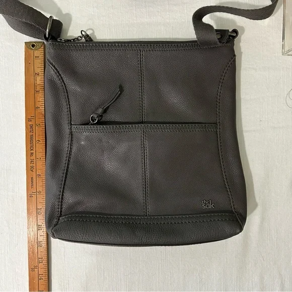 The Sak Gray Crossbody Leather Bag - Picture 12 of 14